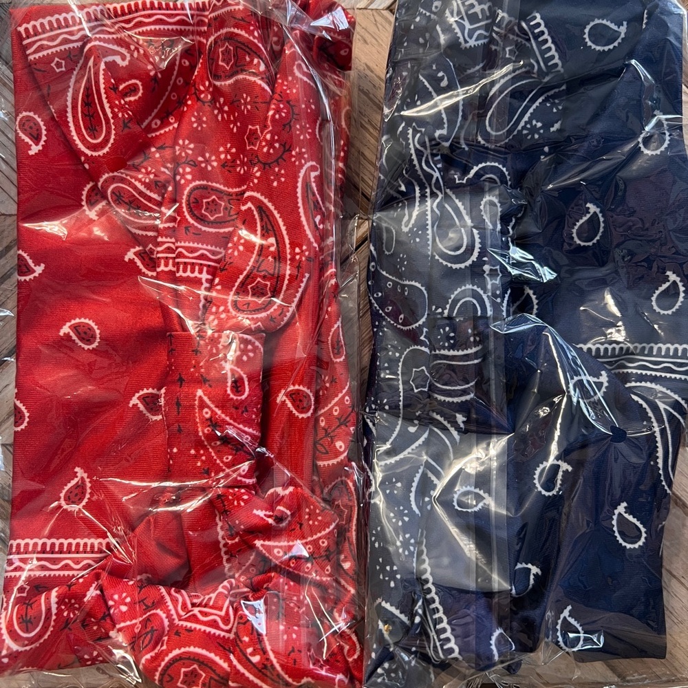 Knotted Headbands - pk of 2 - Red and Blue